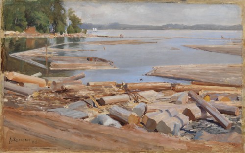 Log Raft, 1886. Creator: Albert Edelfelt.