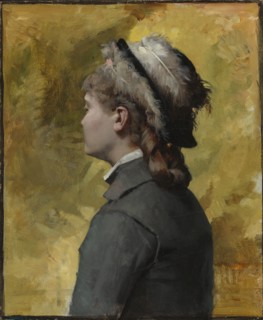 Young Woman in Grey, c1878. Creator: Albert Edelfelt.