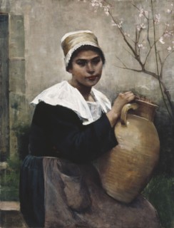 Breton Girl Holding a Jar, 1884. Creator: Amelie Lundahl.