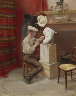 Emil Wikström in His Studio in Paris, 1892. Creator: Dora Wahlroos.