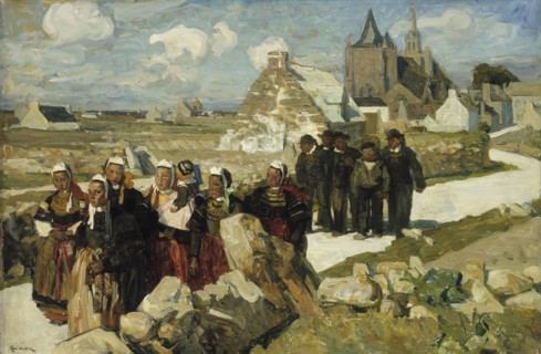 Returning from Mass in Penmarch, 1890-1898. Creator: Lucien Simon.