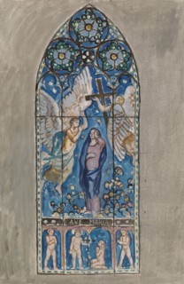 Ave Maria, sketch for a stained glass window in Pori Church, 1924. Creator: Magnus Enckell.
