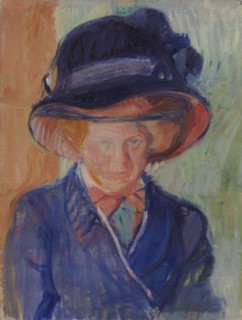 Woman in Blue (Helga Nordström), 1910. Creator: Valle Rosenberg.