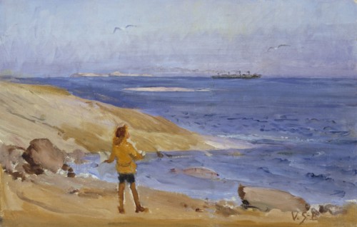 Antti on a Rocky Beach, 1908-1915. Creator: Venny Soldan-Brofeldt.