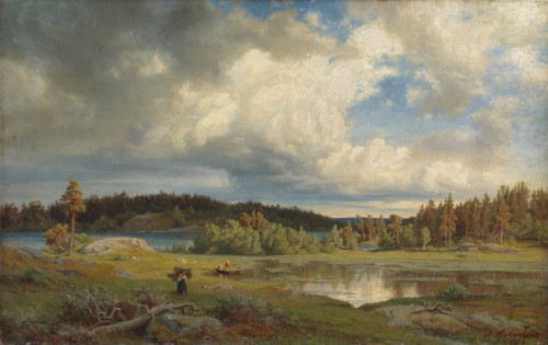 Landscape from Kuru in Morning Light, 1858. Creator: Werner Holmberg.