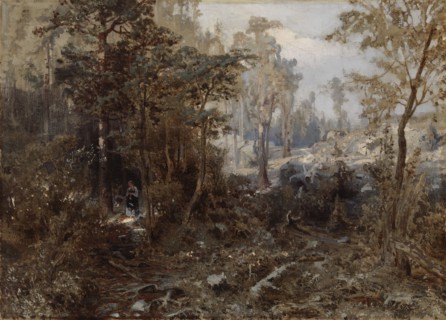 Forest Landscape near Näsijärvi; Unfinished, 1859-1860. Creator: Werner Holmberg.