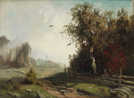 Autumn morning in Hakadal (Autumn morning in Ringerike), 1858. Creator: Werner Holmberg.