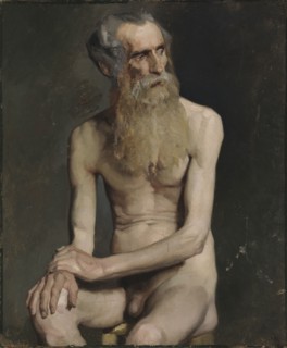 Old Man Seated, Academy Study, 1874-1875. Creator: Albert Edelfelt.