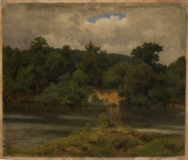 Coastal landscape, exercise, 1854. Creator: Werner Holmberg.