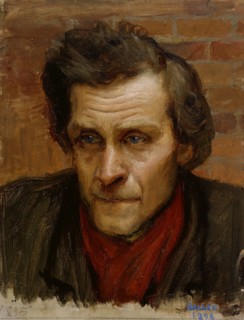 Head of a Man, study for the painting By the River of Tuonela, 1902-1903. Creator: Akseli Gallen-Kallela.