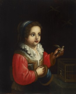 A girl with a birdcage, 1800-1899. Creator: Unknown.