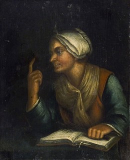An old woman with an open book, 1800-1899. Creator: Unknown.