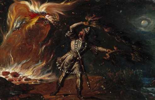 Lemminkäinen and the Fiery Eagle, 1867. Creator: Robert Wilhelm Ekman.
