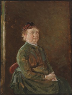 Elisabeth Hallonblad, Sketch for the Double Portrait of Herman and Elisabeth Hallonblad, 1888. Creator: Adolf von Becker.