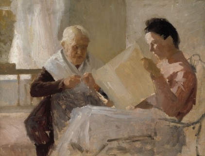 Annie Edelfelt with Fredrika Snygg, 1888. Creator: Albert Edelfelt.
