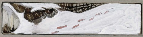 Footprints in the snow, vignette, c1890s. Creator: Albert Edelfelt.