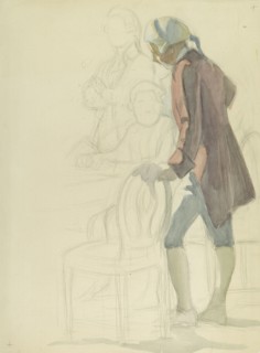 Three Men in Rococo Attire, 1915. Creator: Eero Jarnefelt.