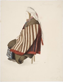 A seated peasant woman from Joutseno. Creator: Robert Wilhelm Ekman.