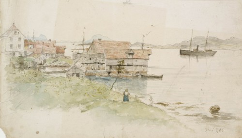 Coastal landscape, Florö, 1886. Creator: Oscar Kleineh.