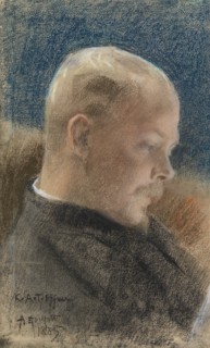 Portrait of the Author Karl A. Tavaststjerna (Portrait of Karl A.Tavaststjerna the Writer), 1885. Creator: Albert Edelfelt.