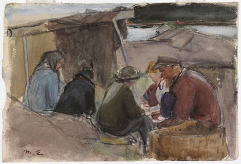 Fisherfolk by the Sea, 1900-1925. Creator: Magnus Enckell.