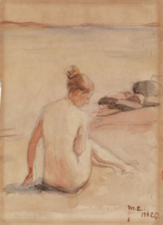 Woman on a Beach, 1902. Creator: Magnus Enckell.