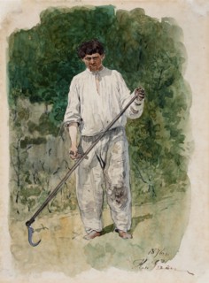 Mower, 1876. Creator: Il'ya Repin.