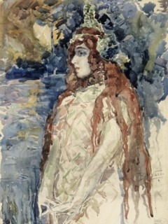 The Sea Princess (Nadezhda Zabela-Vrubel) in Rimsky-Korsakov's opera Sadko), sketch, 1897. Creator: Mikhail Vrubel.