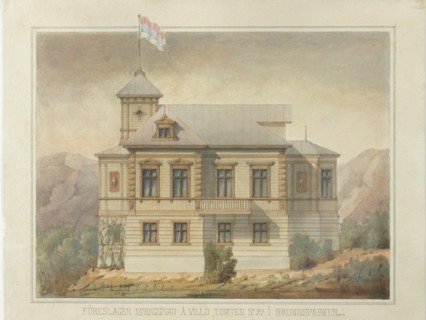 Villa in Kaivopuisto, mid-late 19th century. Creator: August Boman.