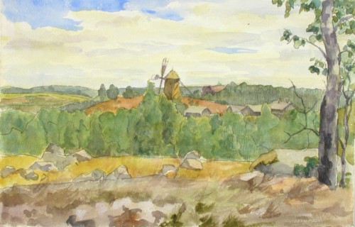 Landscape Study with Windmill. Creator: Maria Wiik.