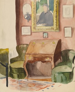 Interior from Annie and Berta Edelfelt's Home in Helsinki, 1900-1905. Creator: Albert Edelfelt.