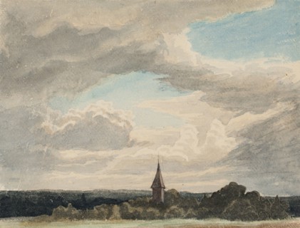 Steeple in a Landscape in Odenthal, Study, 1856. Creator: Werner Holmberg.