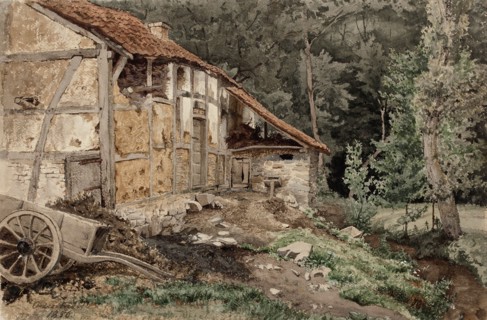 A house in the woods, 1856. Creator: Werner Holmberg.