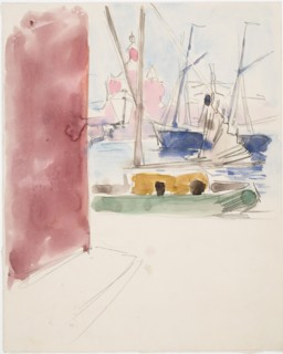 Ships in the southern harbor, sketch, c1900. Creator: Akseli Gallen-Kallela.