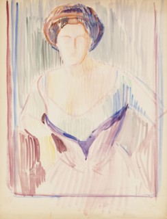 Portrait sketch, c1910s. Creator: Verner Thome.