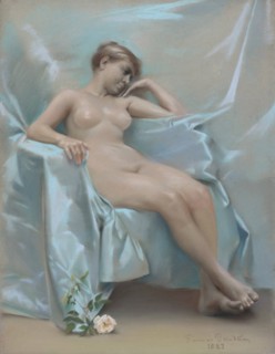 Nude female model, 1883. Creator: Gunnar Berndtson.