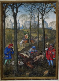The Hours of Hennessy (Hours of Notre-Dame). Labors of the Months: December, c1530. Creator: Bening, Simon, (Workshop) (ca 1483-1561).