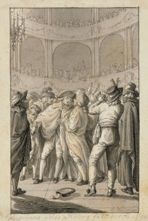 The assassination of the Swedish King Gustav III at the masked ball in the Stockholm Opera. Creator: Chodowiecki, Daniel Nikolaus (1726-1801).