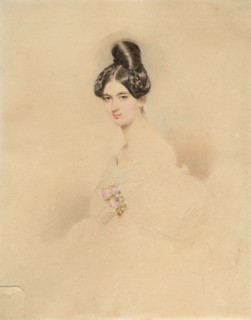 Portrait of Princess Franziska von Lichtenstein, née Countess Kinsky von Wchinitz und..., c 1831. Creator: Daffinger, Moritz Michael (1790-1849).