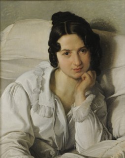 Portrait of Carolina Zucchi (The Sick Woman or Carolina in Bed), c1825. Creator: Hayez, Francesco (1791-1882).