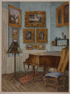 The Music Room of Fanny Hensel née Mendelssohn (1805-1847), 1849. Creator: Helfft, Julius Eduard (1818-1894).