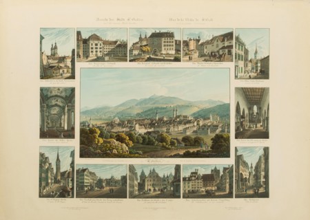 View of the city of St. Gallen, 1832-1833. Creator: Isenring, Johann Baptist (1796-1860).
