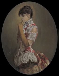 Portrait of the actress Eleonora Duse (1858-1924) as Gilberta in Frou-Frou, 1880s. Creator: Kaulbach, Friedrich August von (1850-1920).