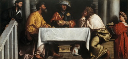 The Supper at Emmaus, c1526-1527. Creator: Moretto da Brescia, Alessandro (ca 1498 - 1554).