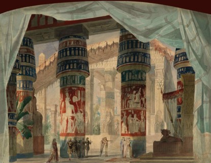 The Temple of Isis. Stage design for Act III of the Opera "Mosè in Egitto" by Gioacchino..., c1863. Creator: Moynet, Jean-Pierre (1819-1876).