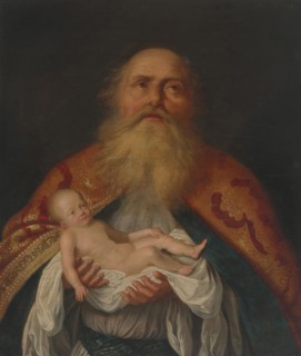 Saint Simon with the Christ Child, 1629. Creator: Nieulandt, Adriaen I van (1587-1658).