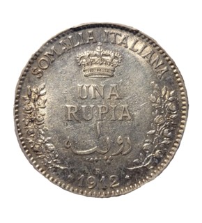 1 Rupia, Italian Somaliland, Victor Emmanuel III, 1912. Creator: Numismatic, West European Coins  .