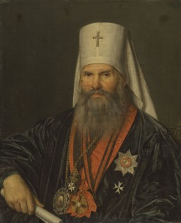 Portrait of the Saint Petersburg Metropolitan Mikhail (Desnitsky) (1762-1821), Early 1820s. Creator: Oleszkiewicz, Józef (1777-1830).