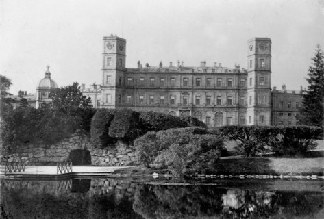 View of the Gatchina Palace and the Echo Grotto, End of 1870s-Early 1880s. Creator: Photo studio Kudryavtsev & Co..