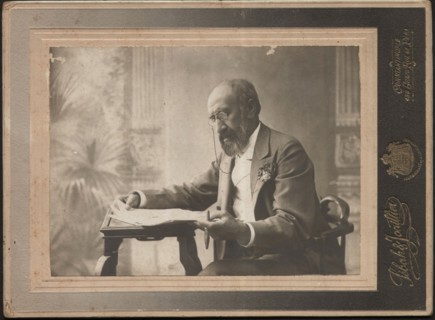 Portrait of Osman Hamdi Bey (1842-1910), c 1900. Creator: Photo studio Sebah & Joaillier, Constantinople  .